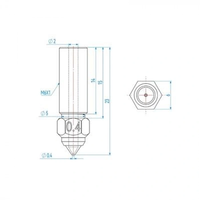 0.4mm Creality K1, K1 Max, CR-M4 Pirinç Nozzle