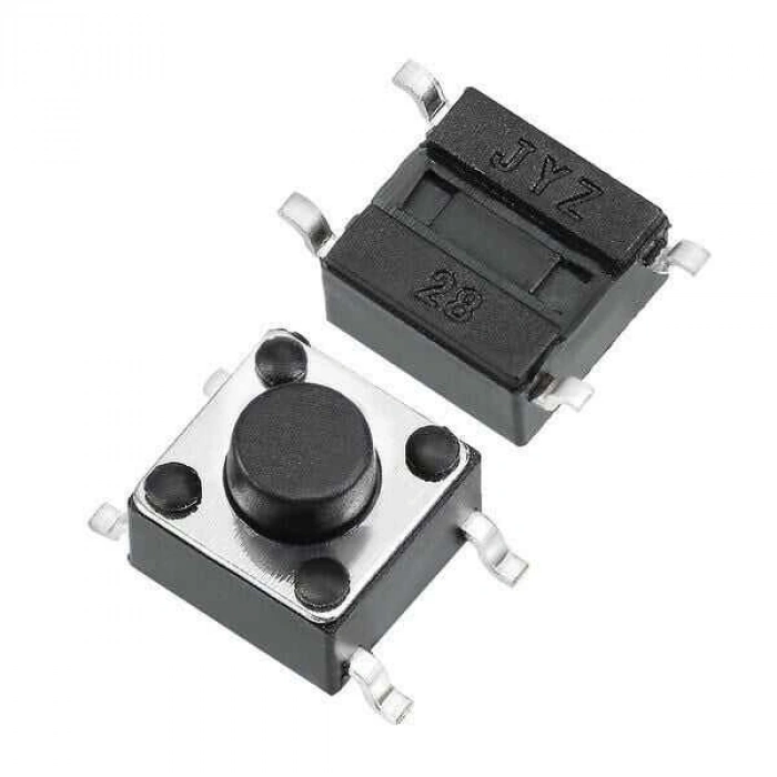 6x6x5mm 4 Pinli SMD Push Buton - Tact Switch
