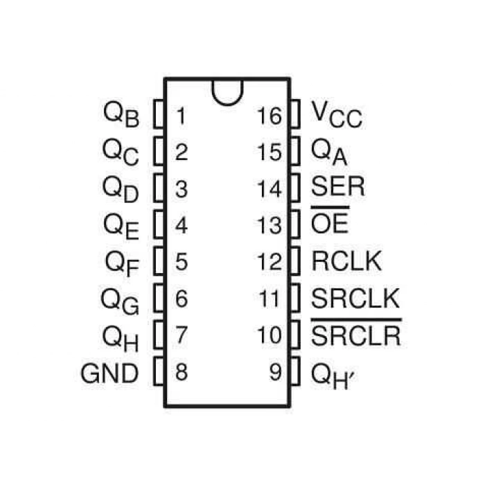 74HC595 Shift Register Entegresi