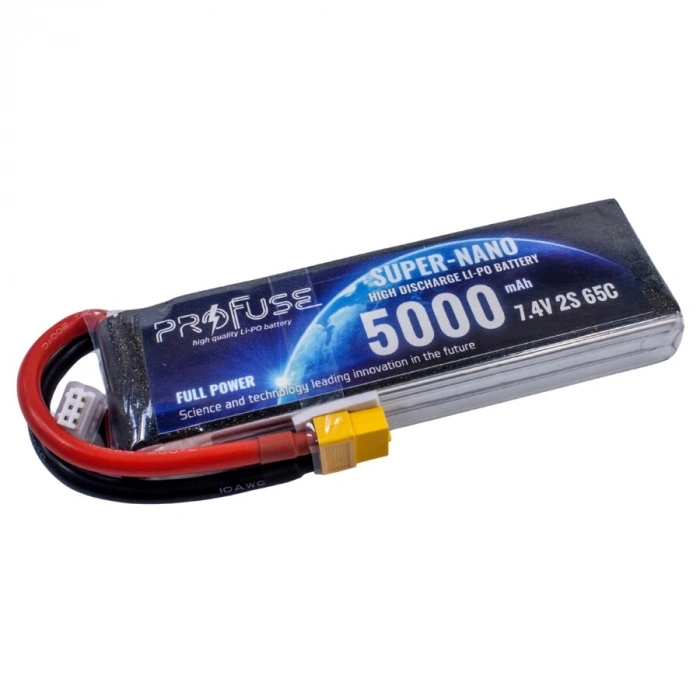 7,4V 2S 5000mAh 65C Lipo Batarya