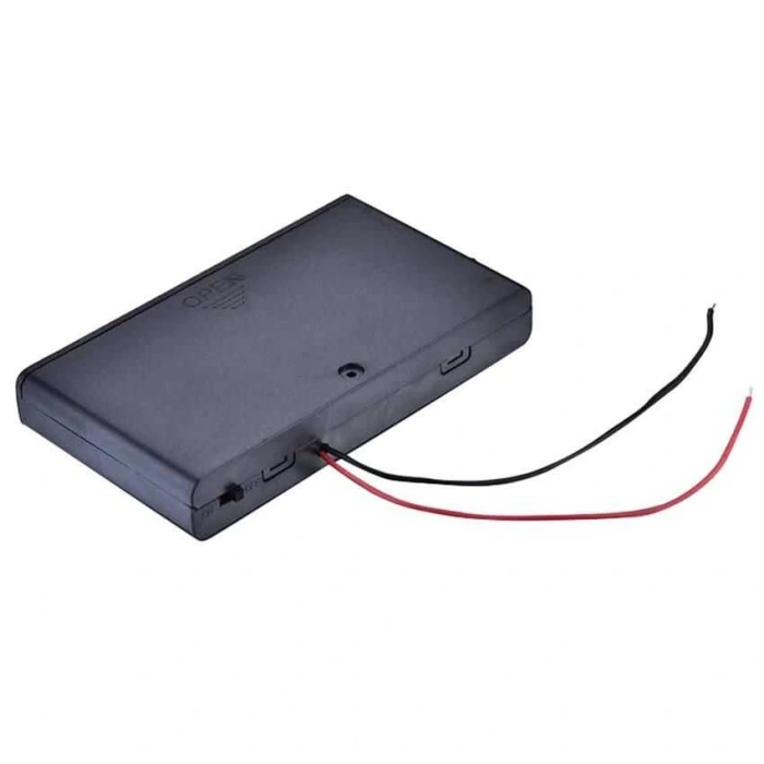 8li AA Pil Yuvası - Kapaklı ve Anahtarlı