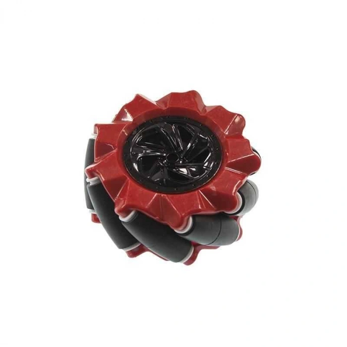80mm Kırmızı Omni Mecanum Tekerlek - Sol