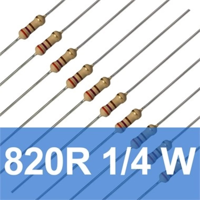 820R 1/4W Direnç (10 Adet) 820 Ohm