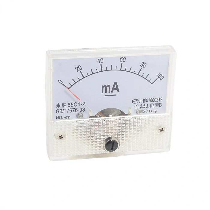 85C1 DC 0-100mA Analog Panel Tip Ampermetre