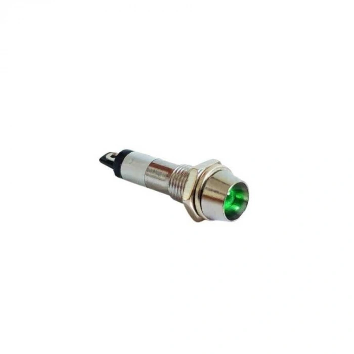 8L-P1-N220VR 8mm 220V Metal Sinyal - Yeşil