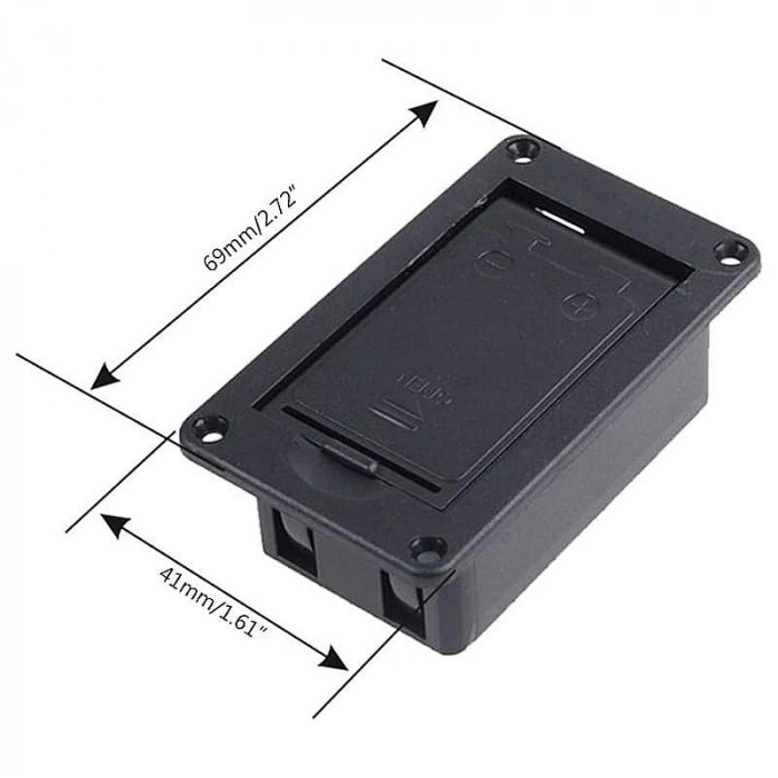 9V Kapaklı Pil Yuvası - Panel Tipi