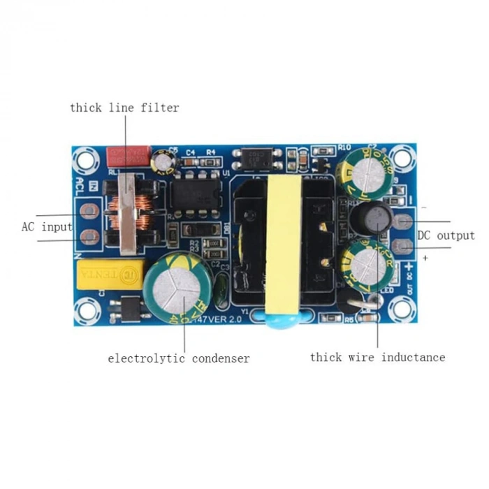 AC 220V - DC 12V 2A Dönüştürücü Adaptör Devresi