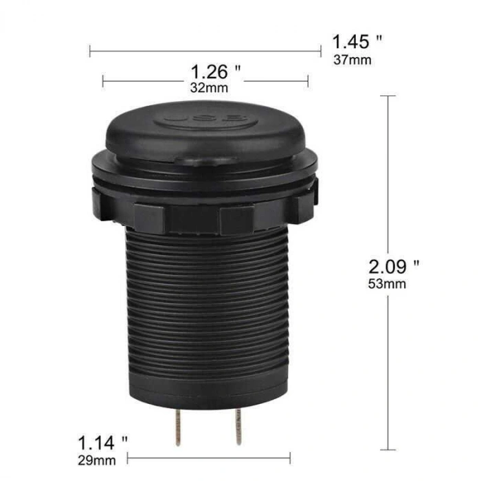Araç Telefon Şarj Soketi 2li 5V 2.1A Mavi