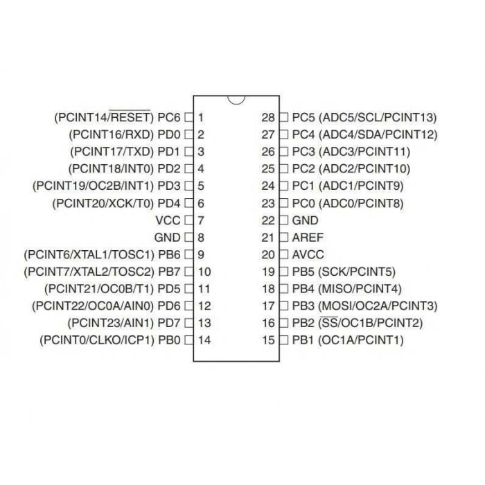 ATMEGA328-PU DIP-28 20MHz Mikrodenetleyici