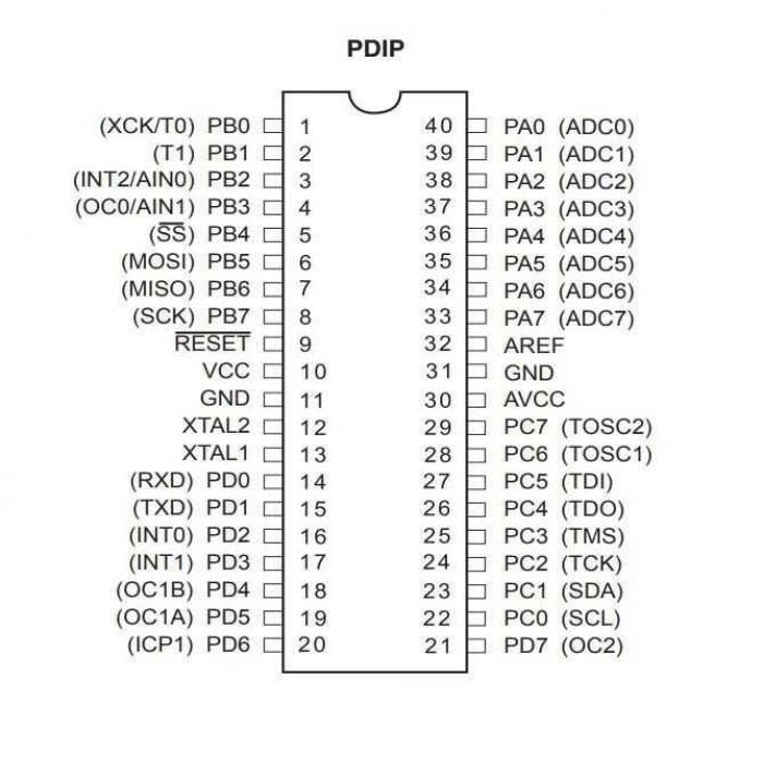 ATMEGA32A-PU DIP-40 16MHz Mikrodenetleyici