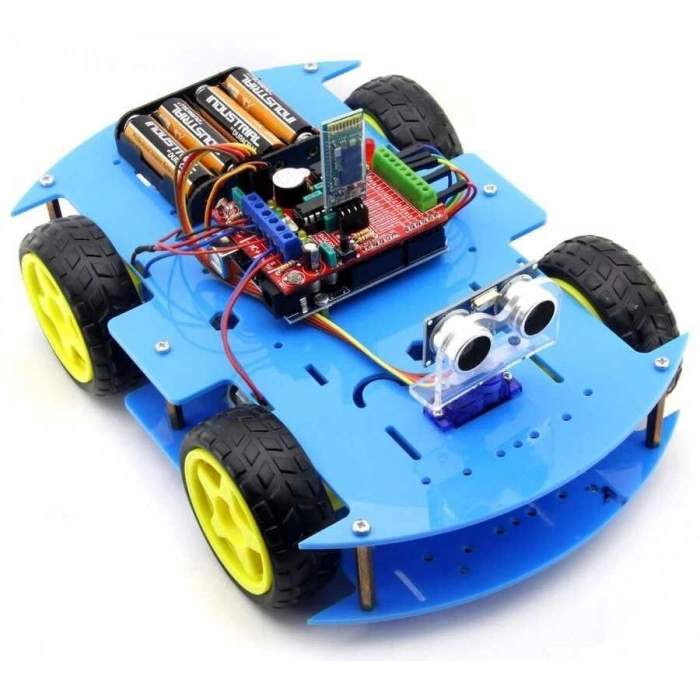 Bluetooth Kontrollü Robot montajlı