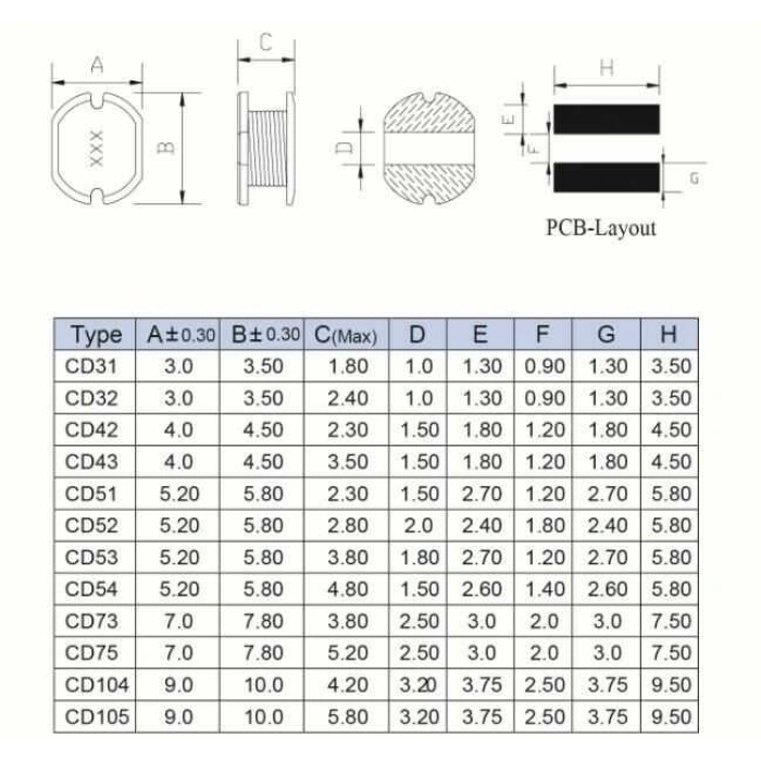 CD105 470UH SMD Bobin