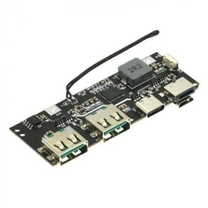 Çift USB 5V 22.5W Ledli Micro Type-C Powerbank Modülü