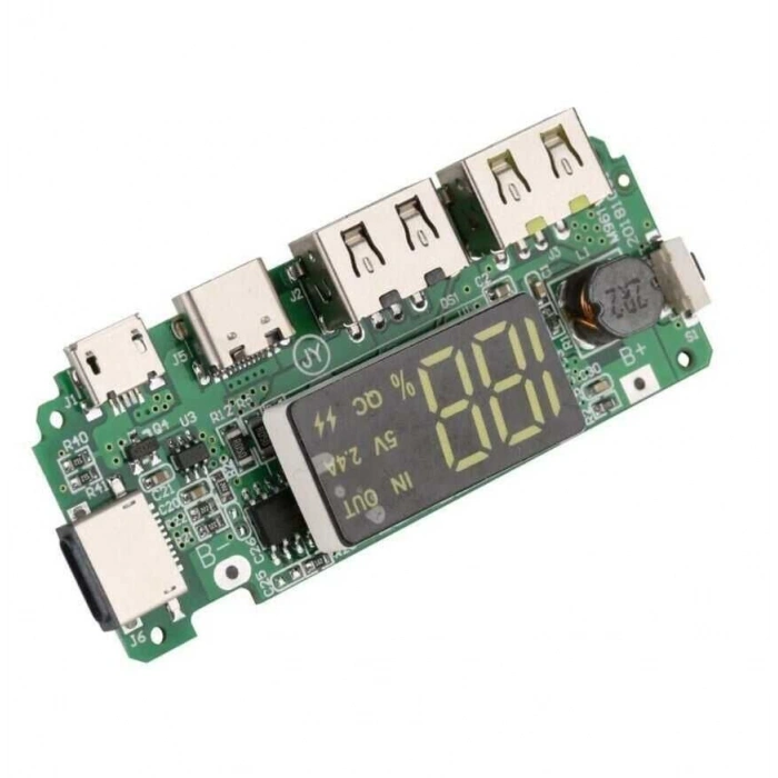 Çift USB 5V 2.4A Ledli Micro Type-C Powerbank Modülü