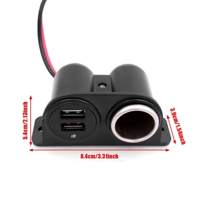 Çift USB Dişi Araç Çakmak Soketi