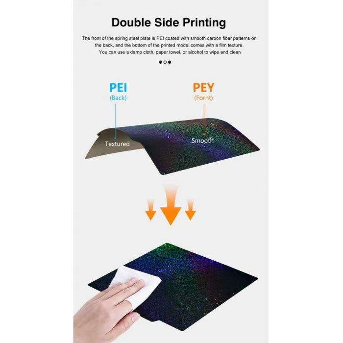 Creality K1 Pei + PEY Kaplı Yay Çeliği Manyetik Tabla - 235x235mm - Çift Yüzlü