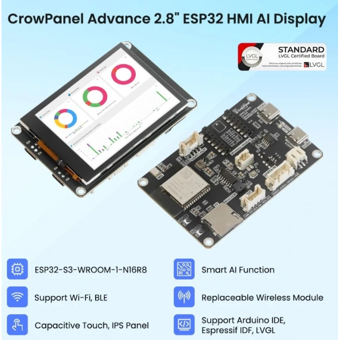 CrowPanel Advance 2.8 ESP32-S3 HMI Dokunmatik Ekran