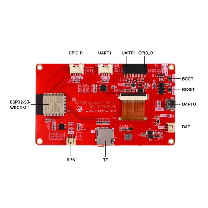 CrowPanel Basic 4.3 ESP-32 HMI Dokunmatik Ekran(480x272)