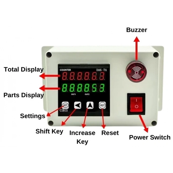 DA6-7A 6-Digit LK-80-1 Wheeled Mechanical Smart Length Counter