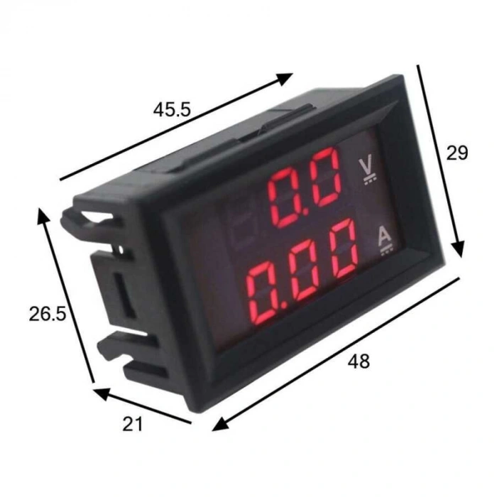 DC 100V 10A Voltmetre - Ampermetre Panel Tipi