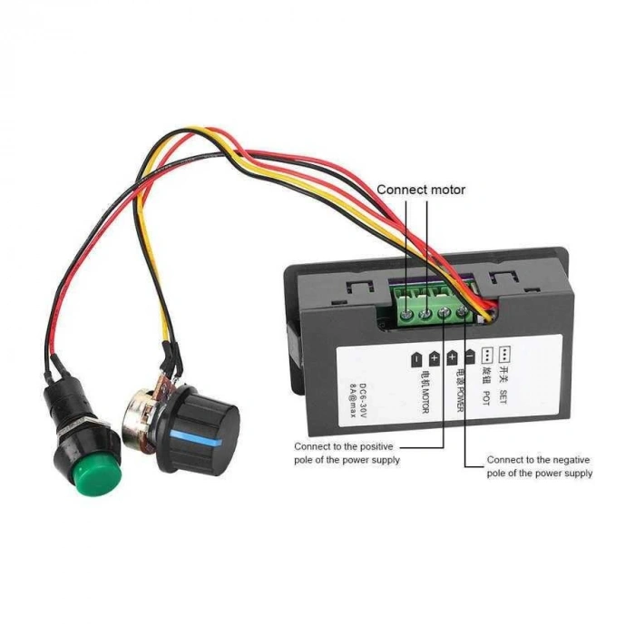 DC 6-30V 5A Ekranlı PWM Hız Kontrol Devresi