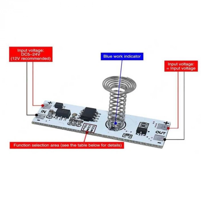 DC 9-24V 3A Kapasitif Dokunmatik Led Sürücü Dimmer Modül
