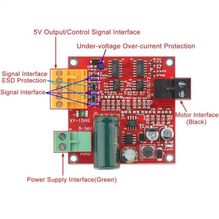 DC 9-36V 12A PWM Motor Sürücü