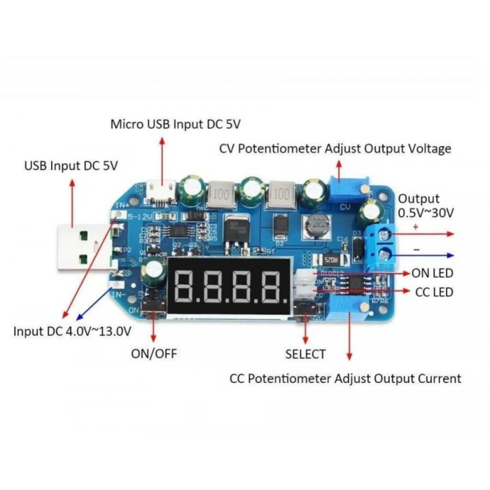 DC-DC 15W Voltaj Yükseltici ve Düşürücü Regülatör Modülü