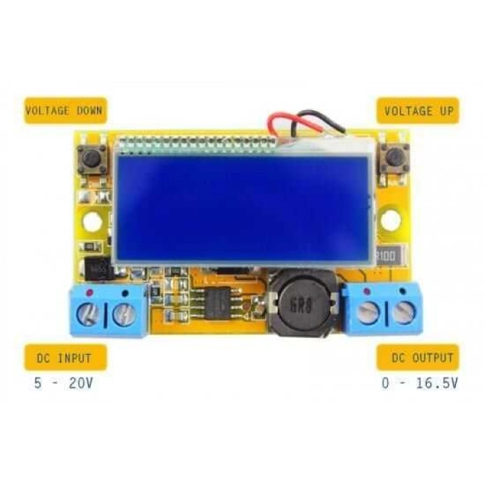 DC-DC LCD Ekranlı 3A Ayarlanabilir Voltaj Regülatörü