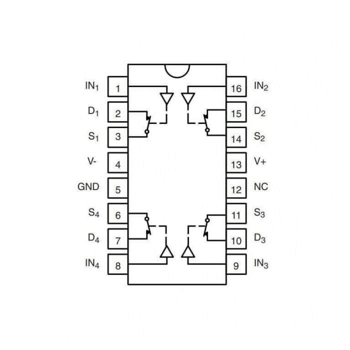 DG201BDJ-E3 DIP-16 Analog Anahtarlama Entegresi
