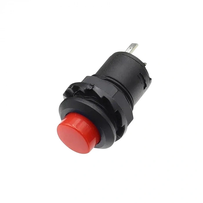 DS-428 12mm Anahtarlı Push Buton - Kırmızı