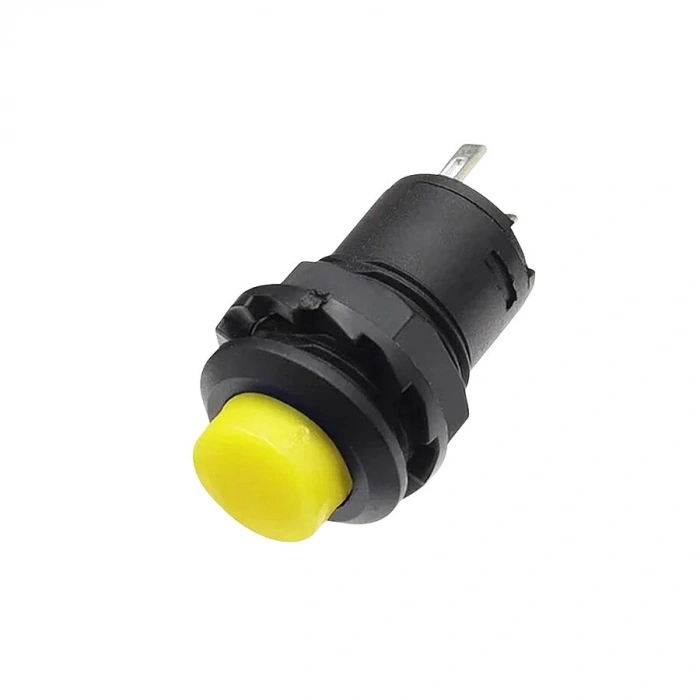 DS-428 12mm Anahtarlı Push Buton - Sarı