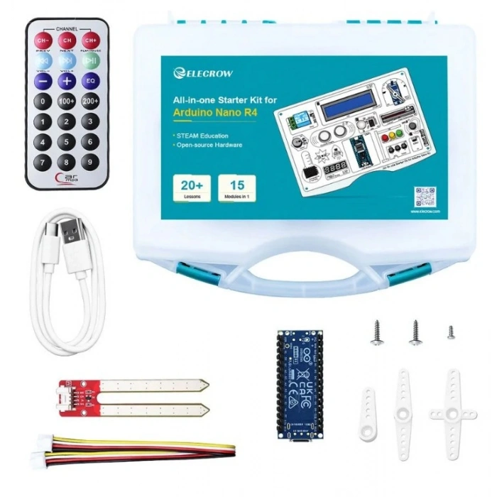 Elecrow Arduino NANO R4 Hepsi Bir Arada Başlangıç Seti (16 Modül, 20 Ders)