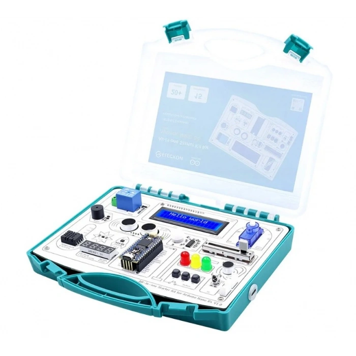 Elecrow Arduino NANO R4 Hepsi Bir Arada Başlangıç Seti (16 Modül, 20 Ders)