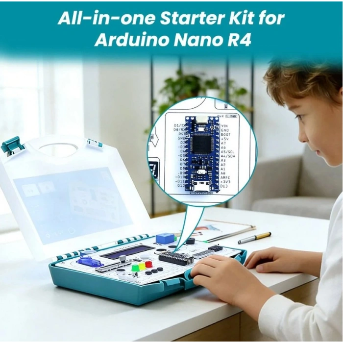 Elecrow Arduino NANO R4 Hepsi Bir Arada Başlangıç Seti (16 Modül, 20 Ders)
