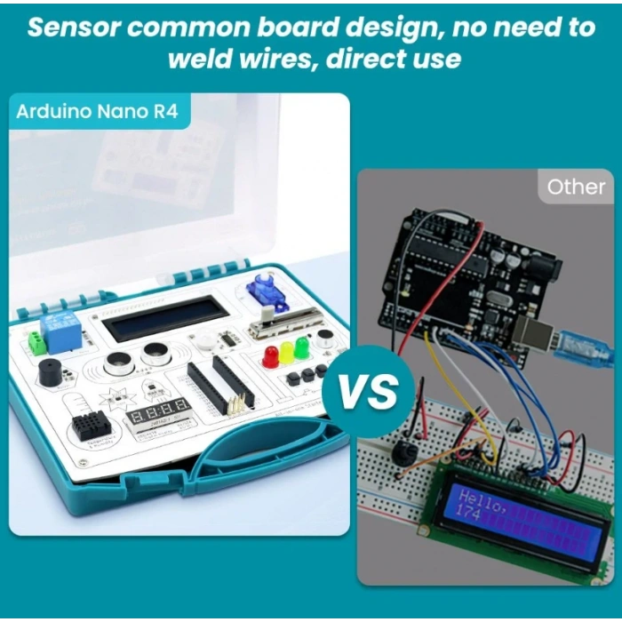 Elecrow Arduino NANO R4 Hepsi Bir Arada Başlangıç Seti (16 Modül, 20 Ders)