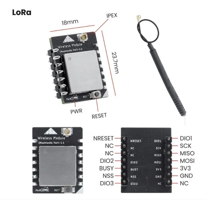 Elecrow CrowPanel İçin LoRa Kablosuz Eklenti Modülü