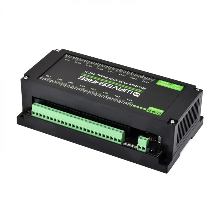 Endüstriyel 16 Kanallı Modbus RTU Ethernet Röle Modülü - PoE Ethernet Port
