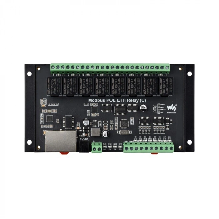 Endüstriyel 8 Kanallı Modbus RTU Ethernet Röle Modülü (C) - PoE Ethernet Port