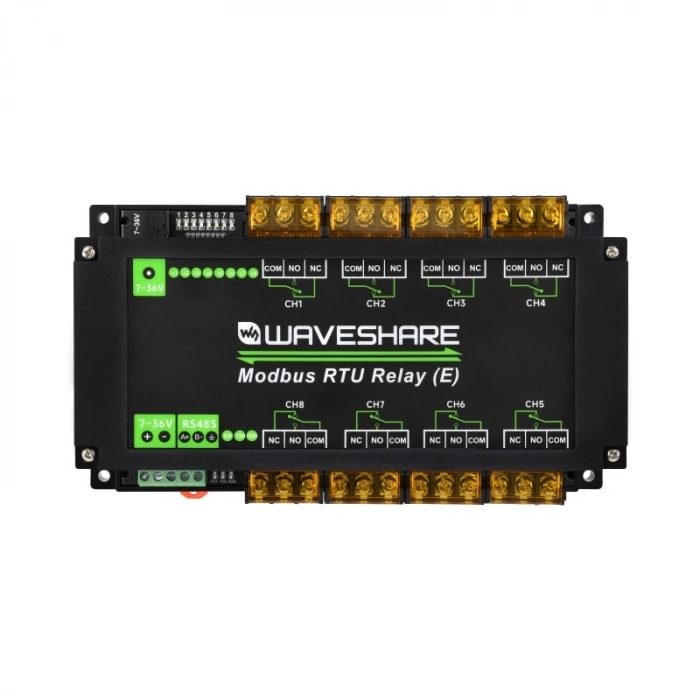 Endüstriyel 8 Kanallı Modbus RTU Ethernet Röle Modülü (E) - RS485 Arayüzü