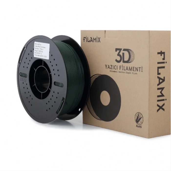 Filamix PLA+ Siyahımsı Yeşil Filament 1.75mm 1 Kg