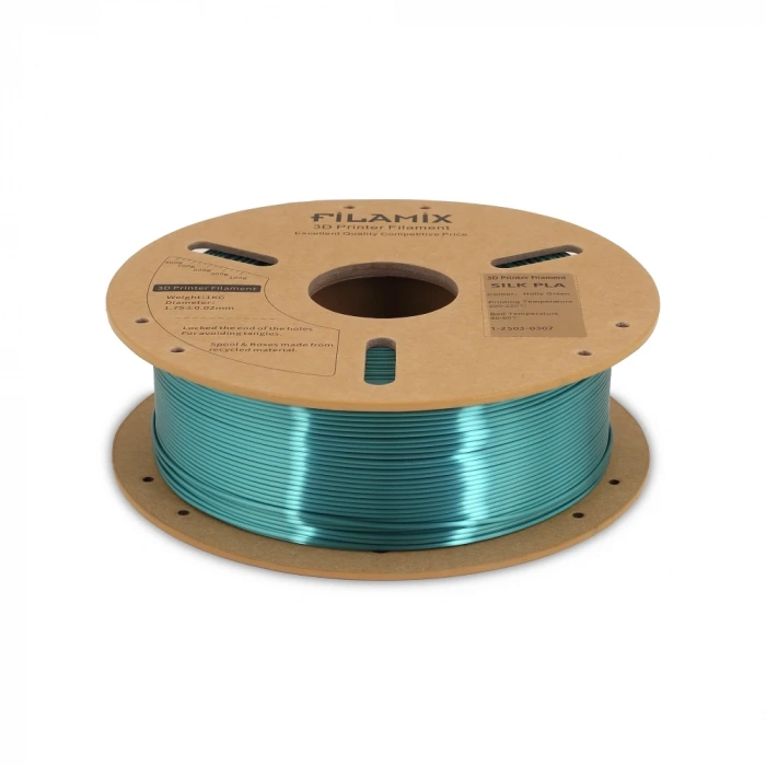 Filamix Silk PLA Filament - Holly Green
