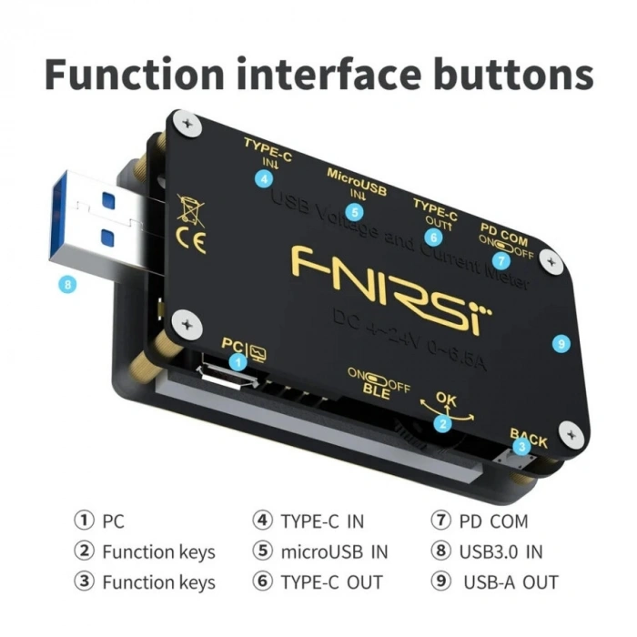 FNB48S Bluetooth USB Test Cihazı - Voltaj ve Akım Ölçer