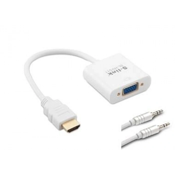 HDMI to VGA + Ses Dönüştürücü (Aux kablosu hediye)