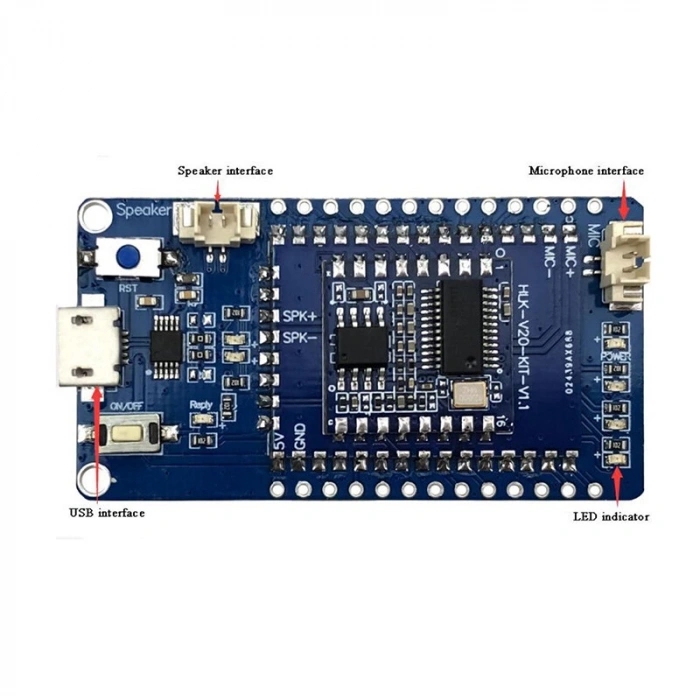 HLK-V20 Ses Tanıma Modülü Hoparlör+Mikrofon Test Kit