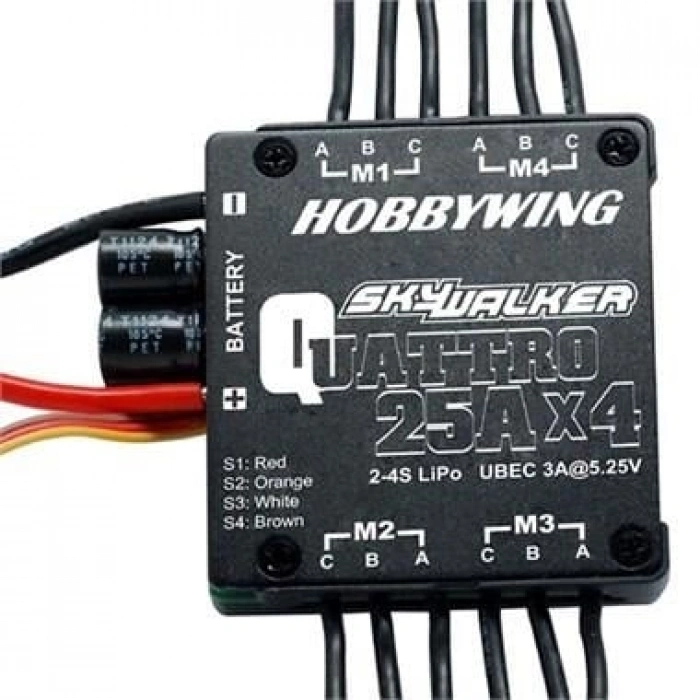 Hobbywing Skywalker Quattro 25Ax4 ESC - 4lü Fırçasız Motor Sürücü