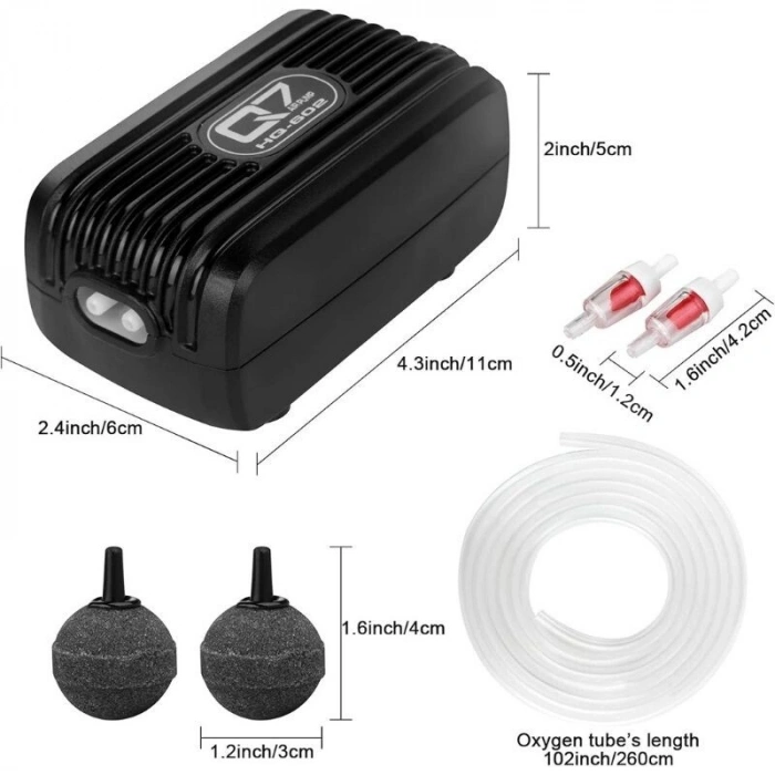 HQ-602 3W 2x2.5L/min Akvaryum Hava Pompası