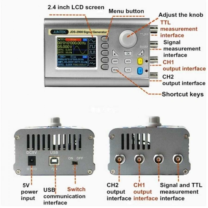 JDS2900 50MHz DDS Çift Kanal Sinyal Jeneratörü