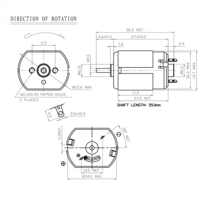 JFF-260PC 2.4V Mini DC Motor
