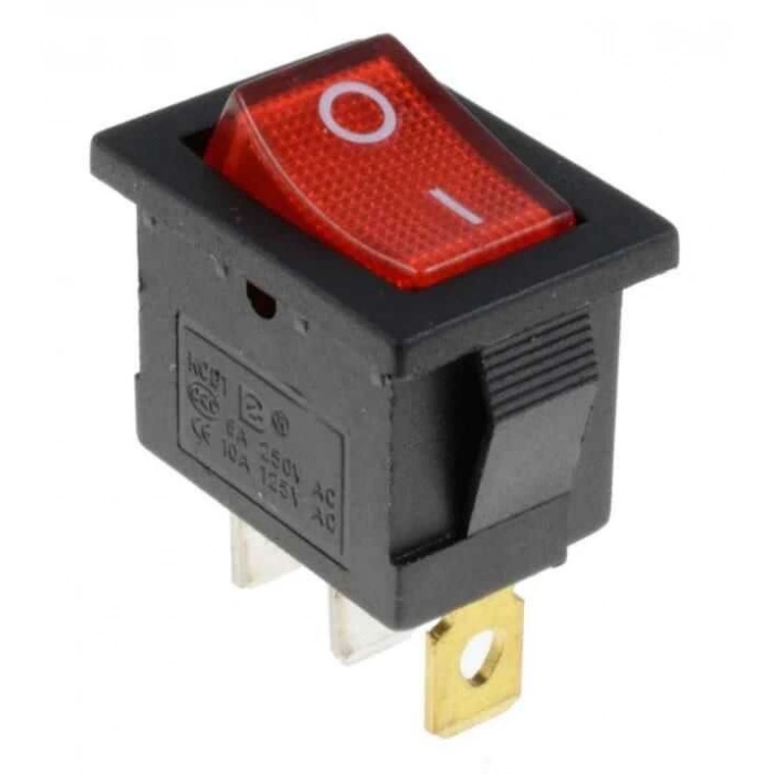 KCD1-1 Kırmızı Işıklı On/Off Anahtar 3 Pin